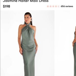 Jasmine Halter Maxi Dress in Deep Sage